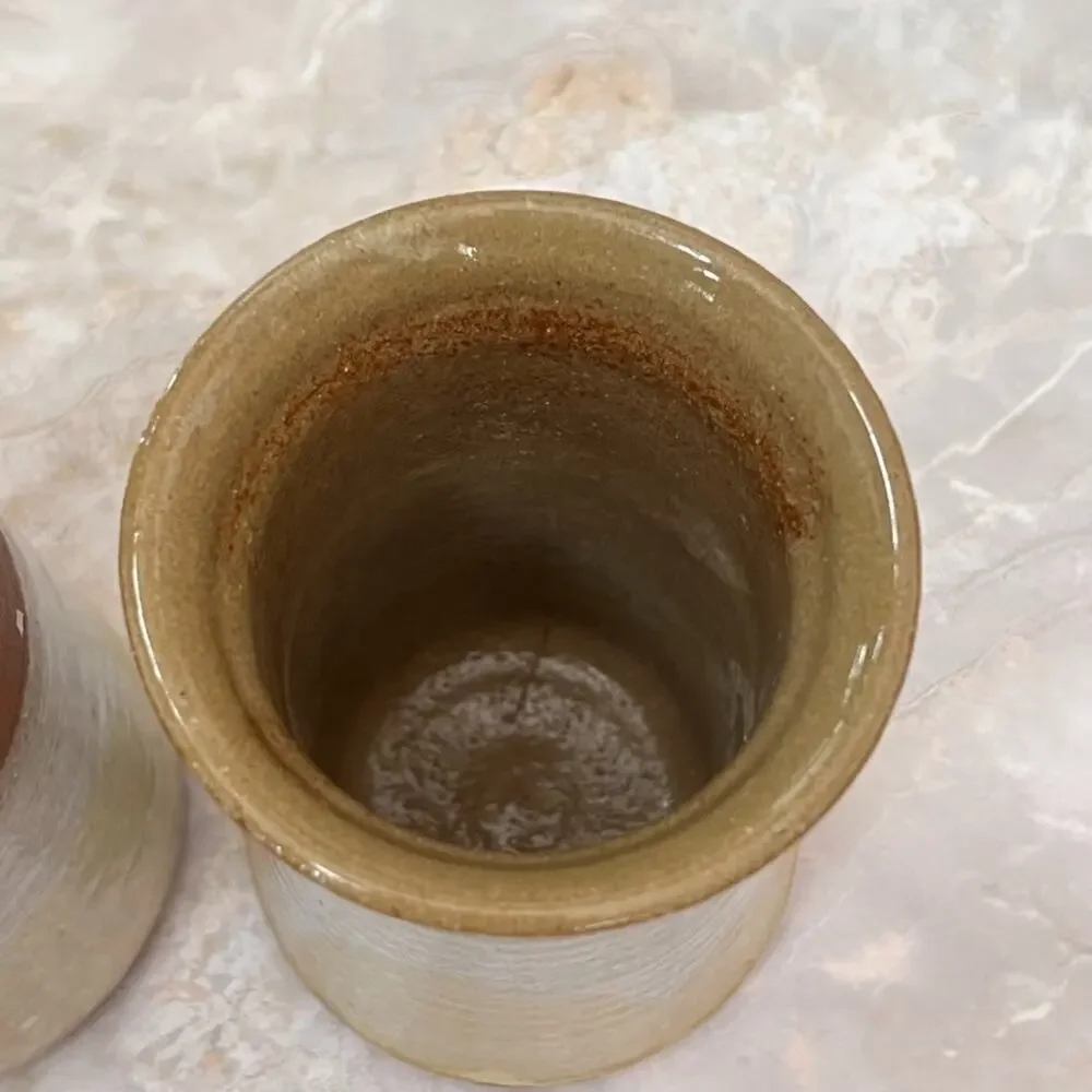 Studio Art Pottery Stoneware Tumbler Cups Artist Signed Pete Blahak 1982